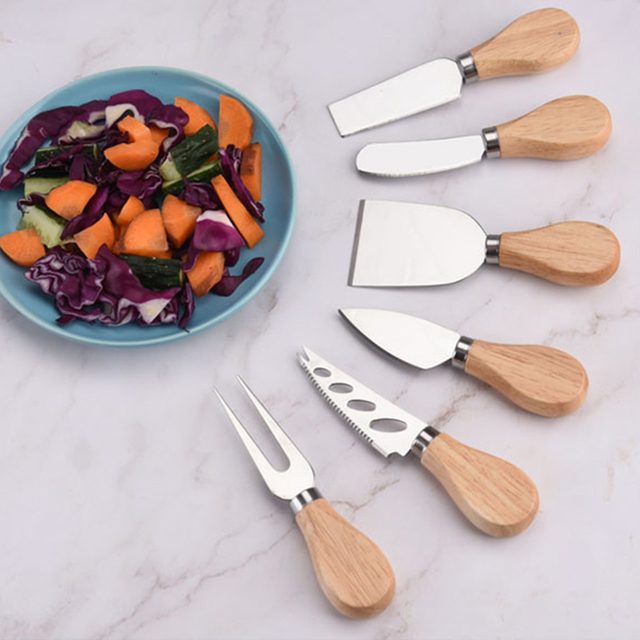 Wood Handle Cheese Knife Set 6pcs