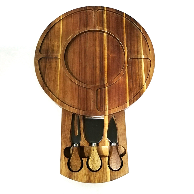 Acacia Cutting Board with Cheese Knife