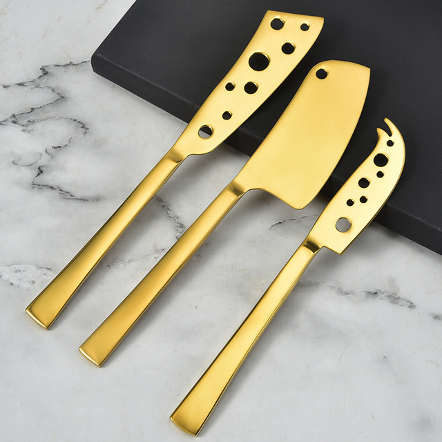 PVD Gold Cheese Knife Set