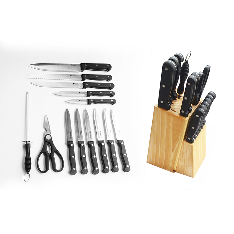 13pcs Plastic Handlke Kitchen Knives Set