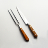 Stainless Steel Carving Knife And Fork Wood Handle