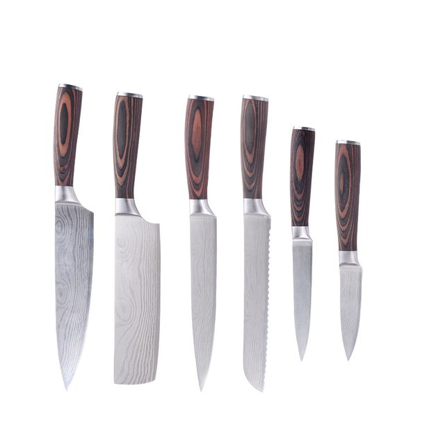 Damascus Laser Kitchen Knife Set