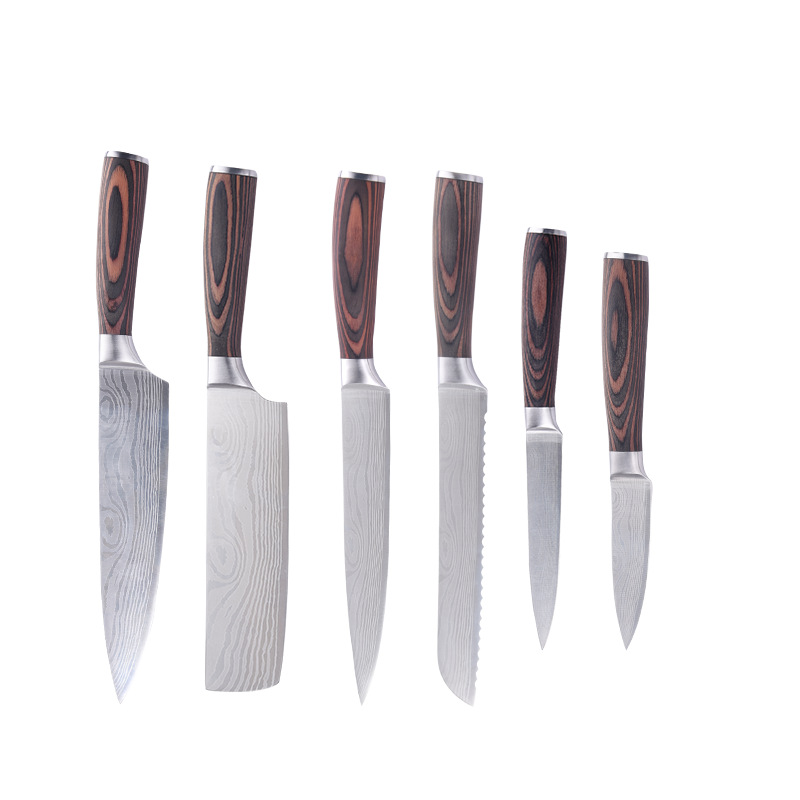 Damascus Laser Kitchen Knife Set