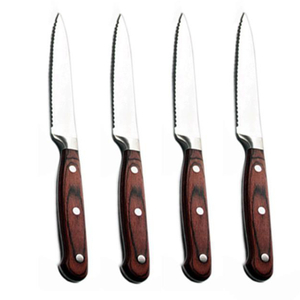 Wood Handle Steak Knife Matt Polish
