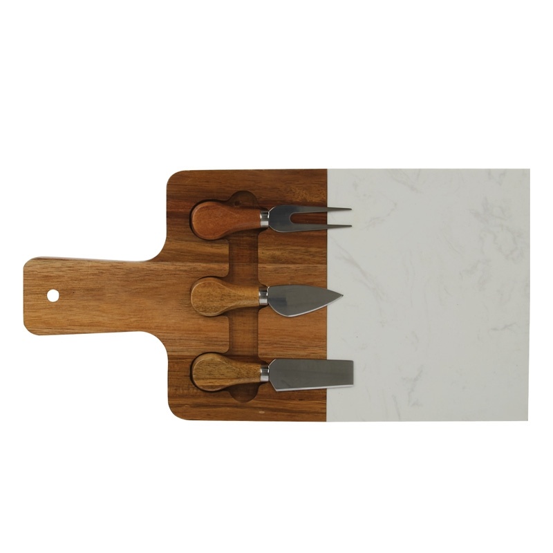Acacia Cutting Board with Marble