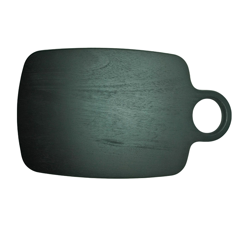 Black Rubber Wood with Handle