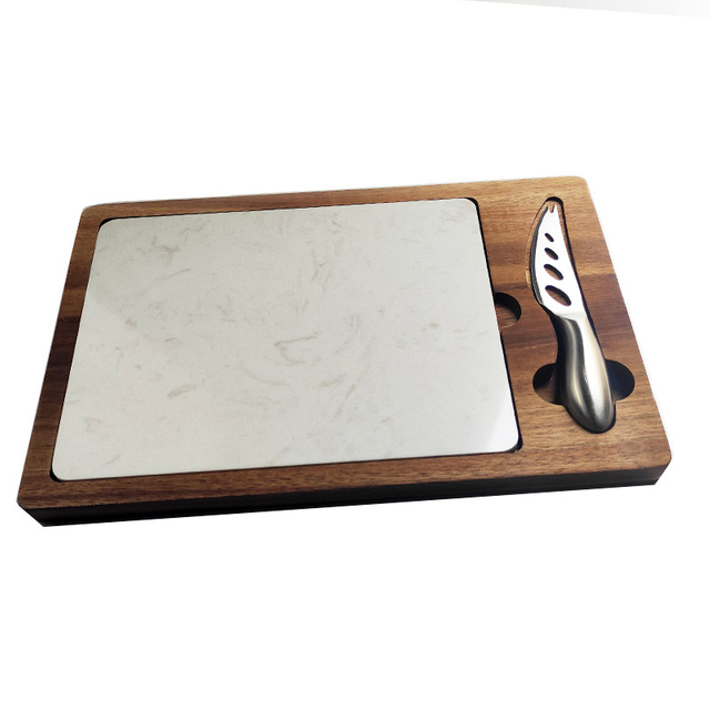 Marble Cutting Board with Knife