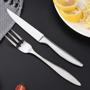Solid Handle Steak Knife And Fork Set