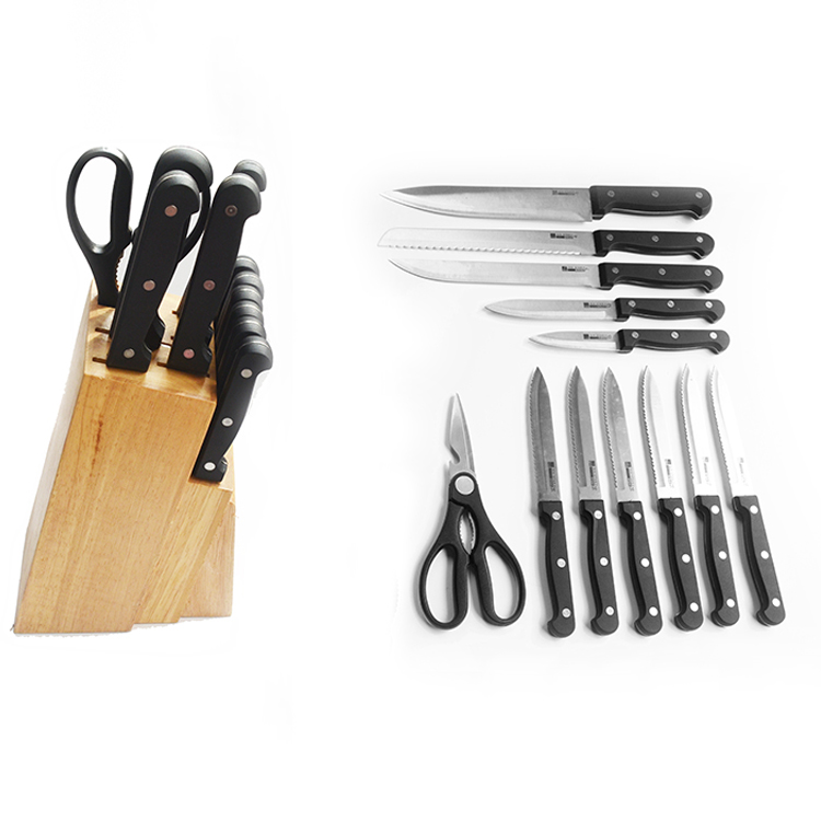 12pcs Plastic Handlke Kitchen Knives Set