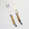 Wood handle carving knife and fork