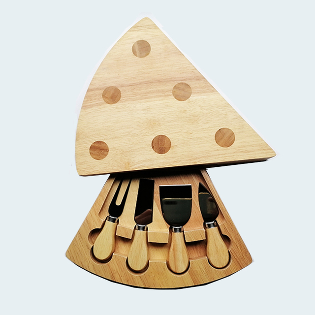 Triangle Cheese Board With Cheese Knife