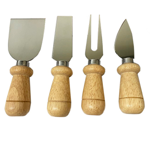 Wood Handle 4pcs Cheese Knife Set
