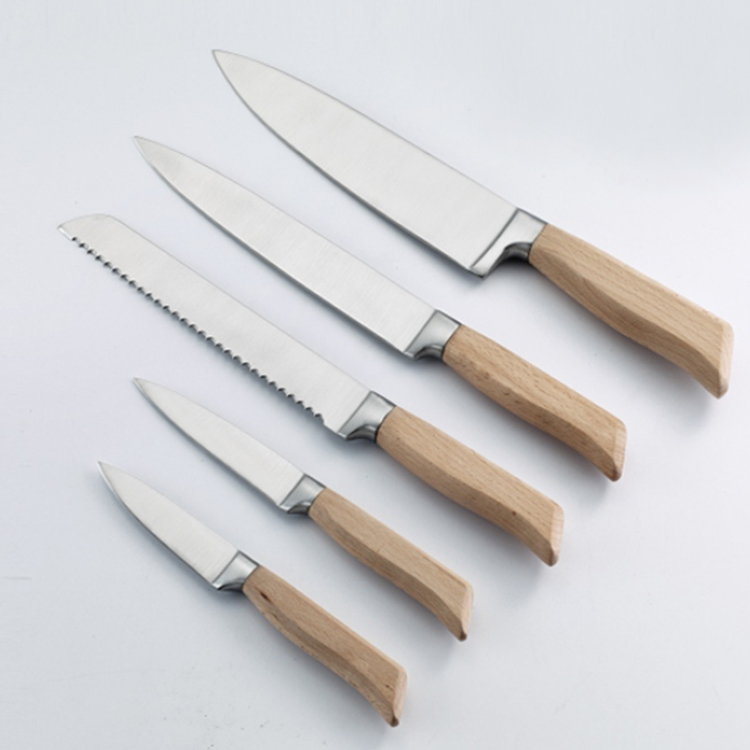 Stainless Steel Kitchen Knives Set Wood Handle