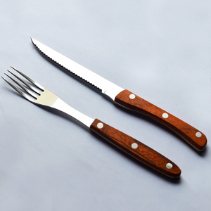 Steak Knife And Fork Set Wood Handle