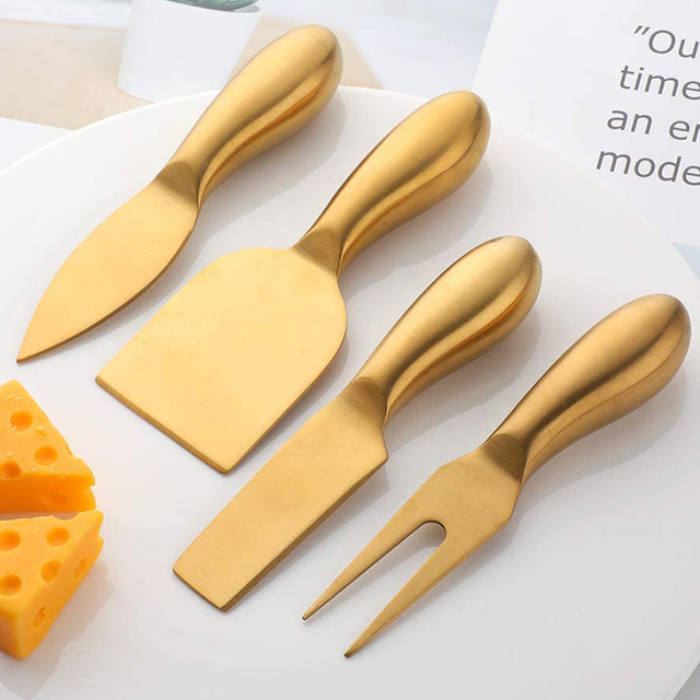 4pcs Gold Cheese Knife Set