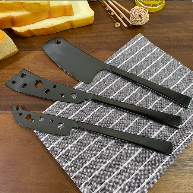 PVD Black Cheese Knife Set