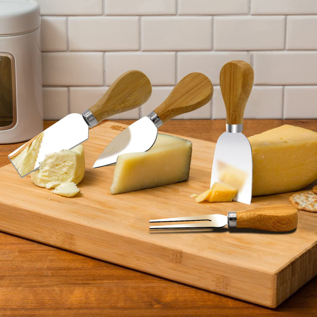 Bamboo Handle Cheese Knife Set