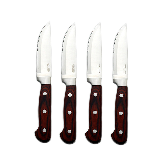 Wooden Handle 6Pcs Steak Knife Set
