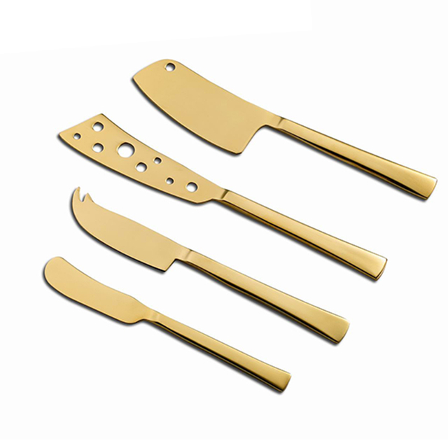 Gold Color Plating Cheese Knives Set