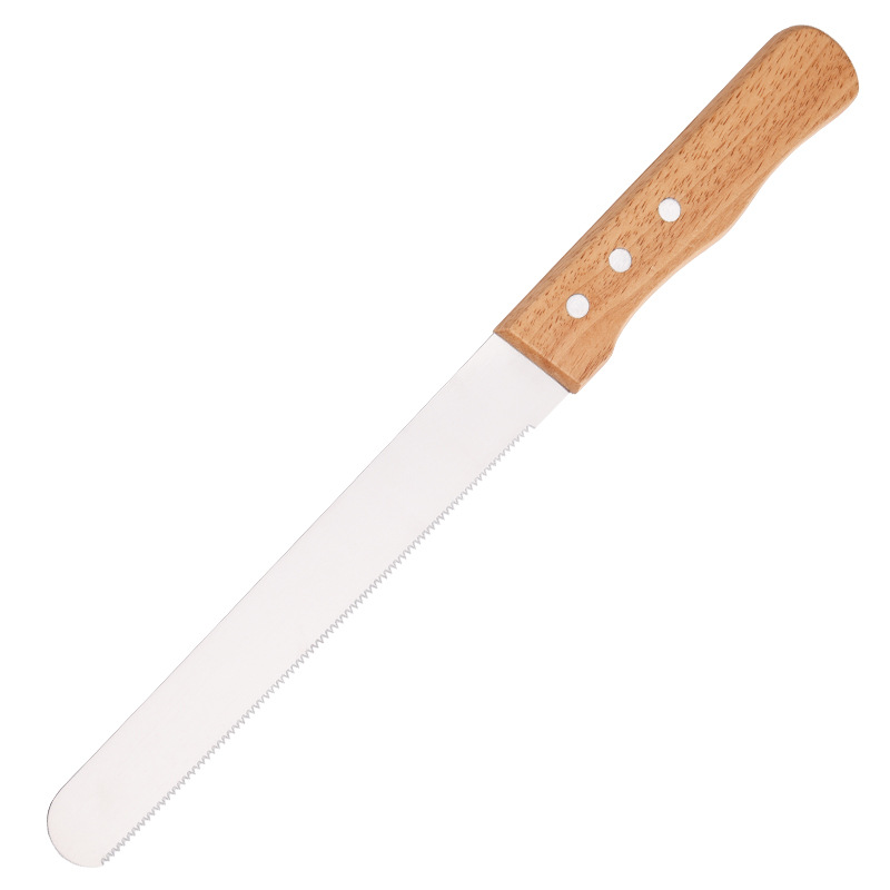 Rubber Handle Mirror Bread Knife