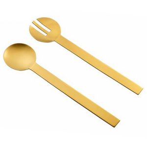 Gold Salad Spoon And Fork Set