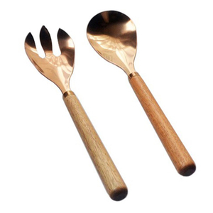 Wood Handle Salad Set S/2